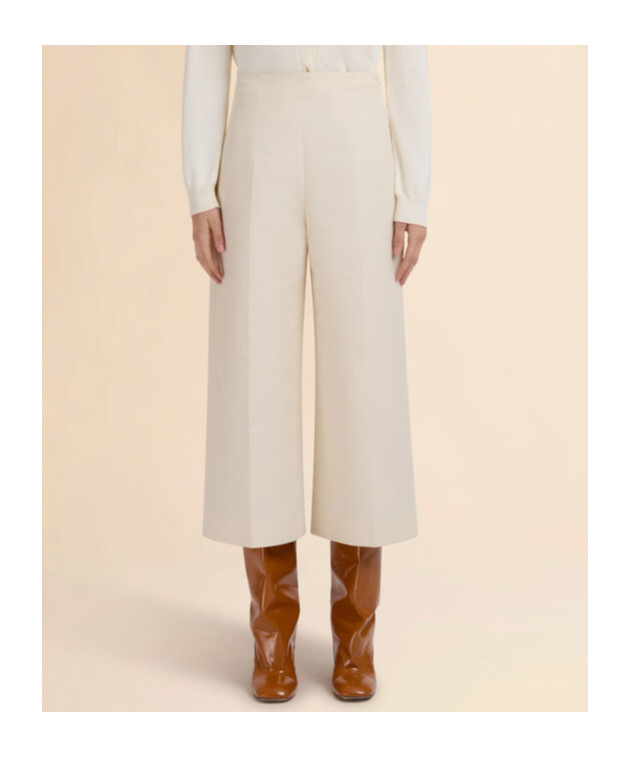Marni Cream Cotton Cady Cropped Trousers In White