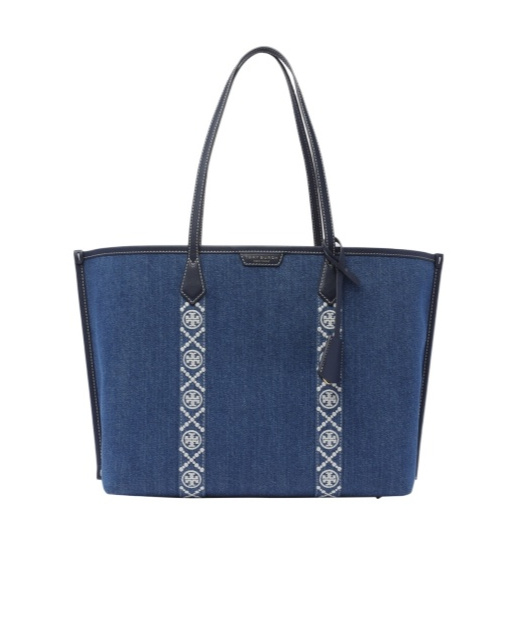 Tory Burch Perry Denim Tote Bag In Blue