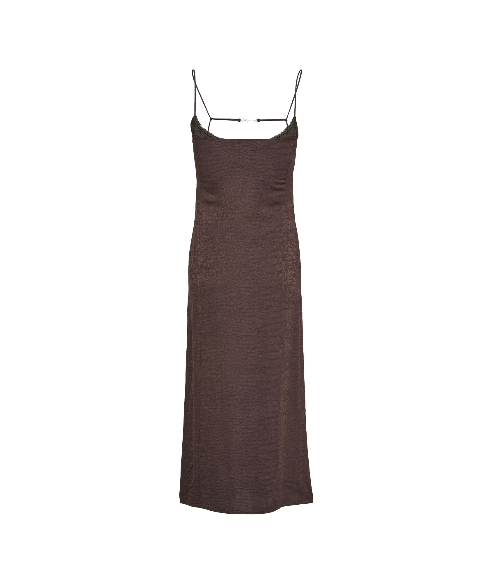 Jacquemus Womens Croco Brown La Robe Notte Croc-pattern Woven Midi Dress In Brown