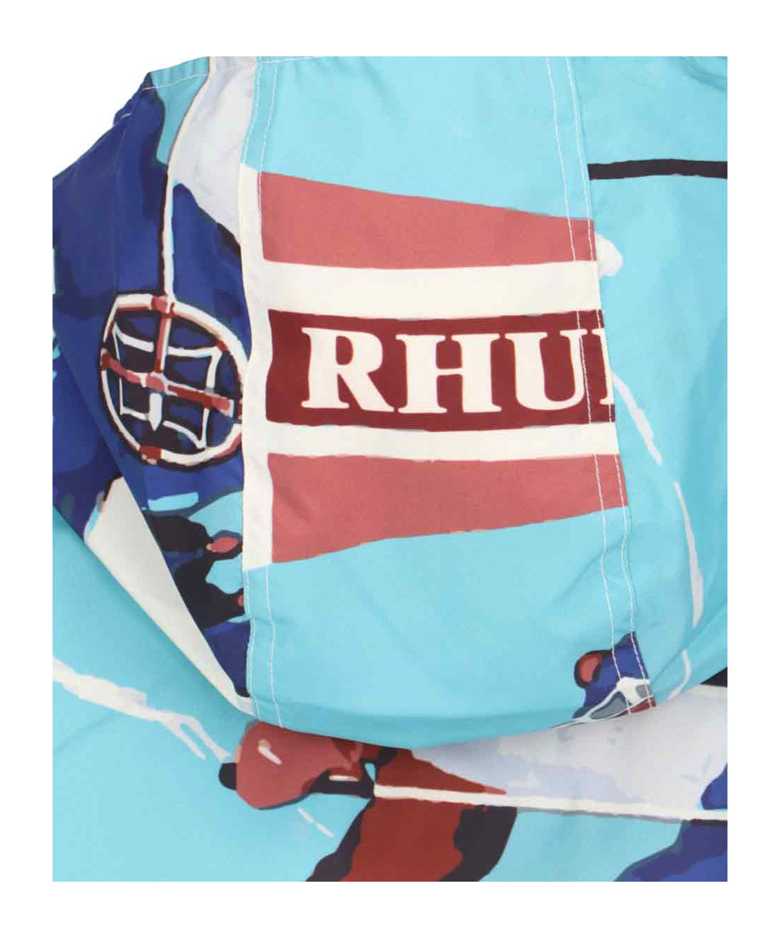 Rhude Hooded Technical Jacket In Light Blue In Blue