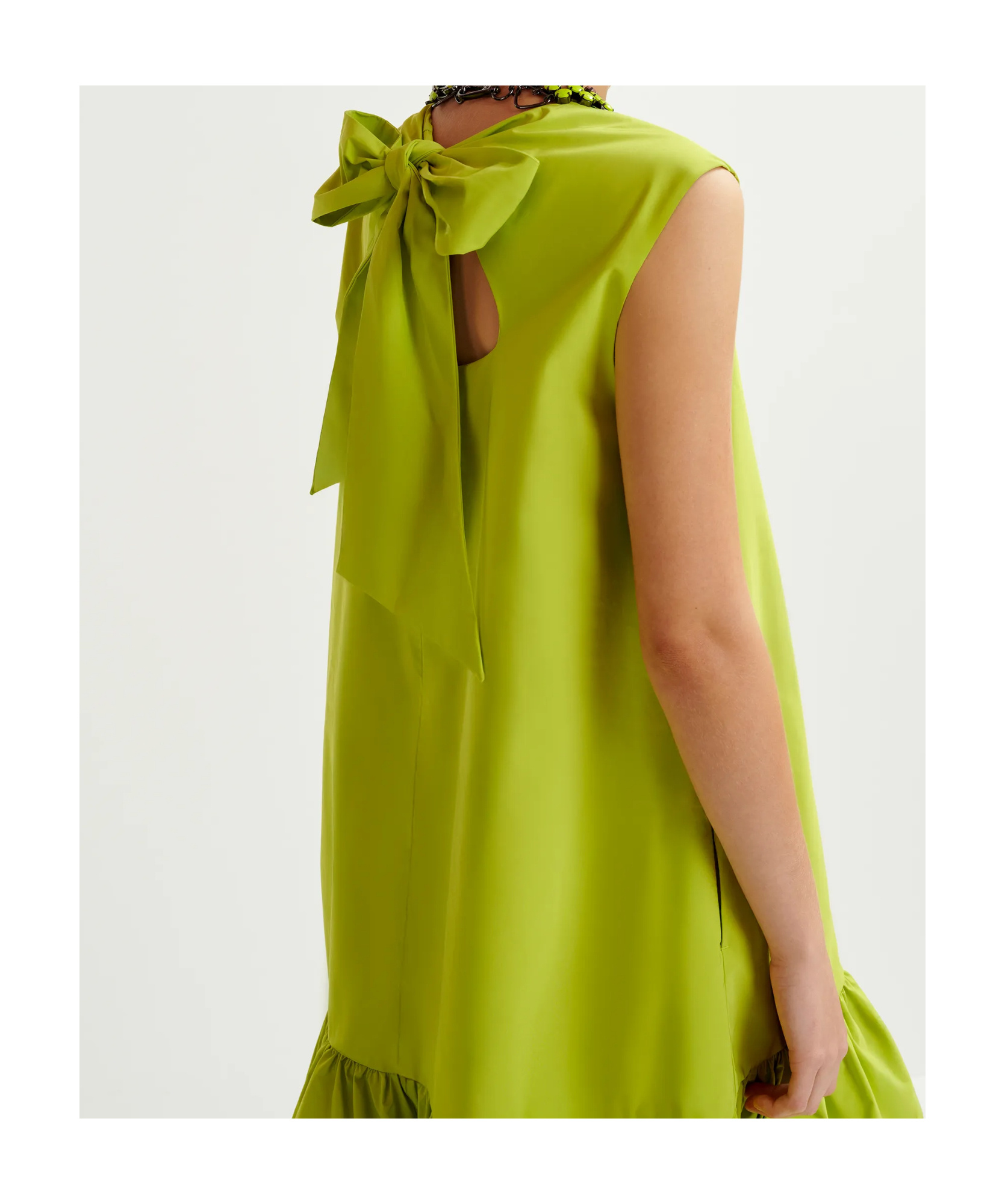 Essentiel Antwerp Hibernate Ruffle Mini Dress Citronella In Green