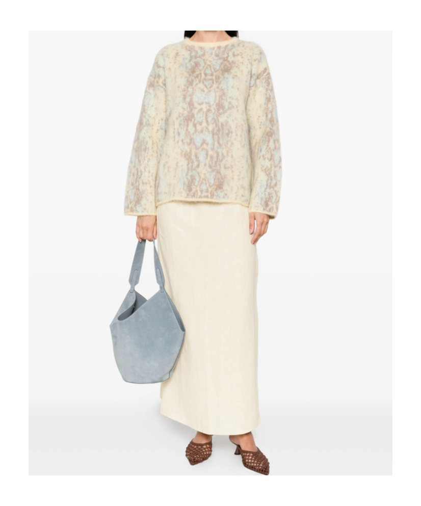 Forte Forte Snakeskin-pattern Crew-neck Sweater In Yellow