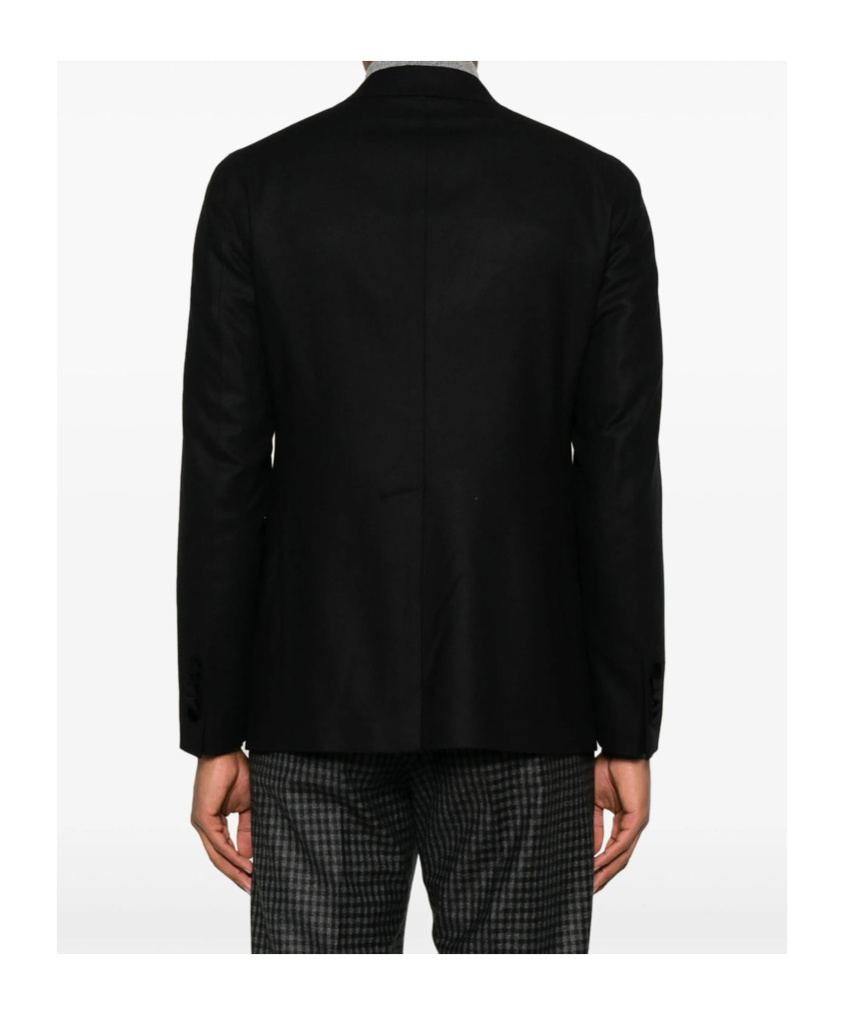 Tagliatore Tailored Black Suit With Satin Lapel In Black
