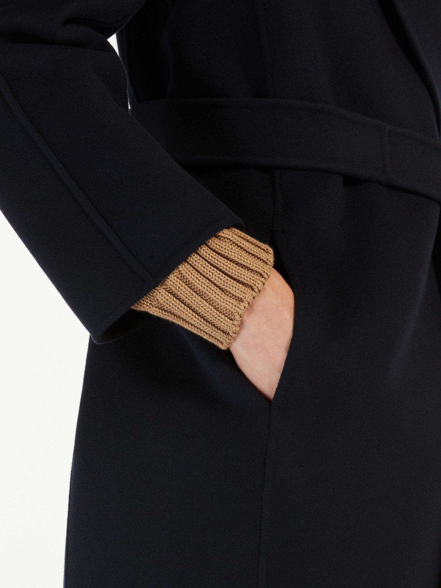 Max Mara Short Double-faced Wool Coat In Blue