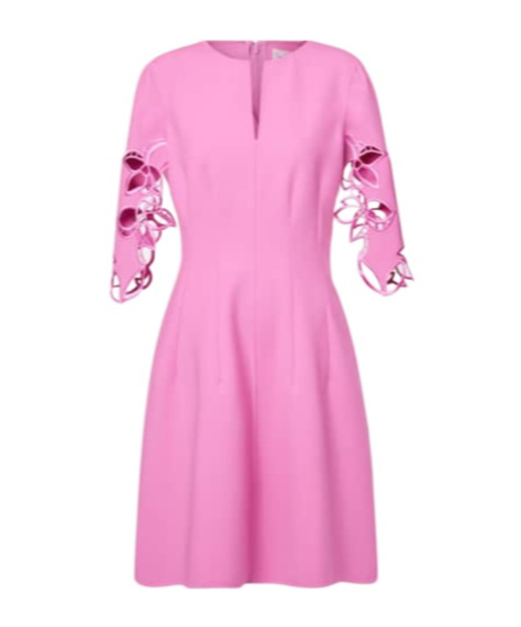 Oscar De La Renta Embroidered Wool-blend Lace Midi Dress In Multi
