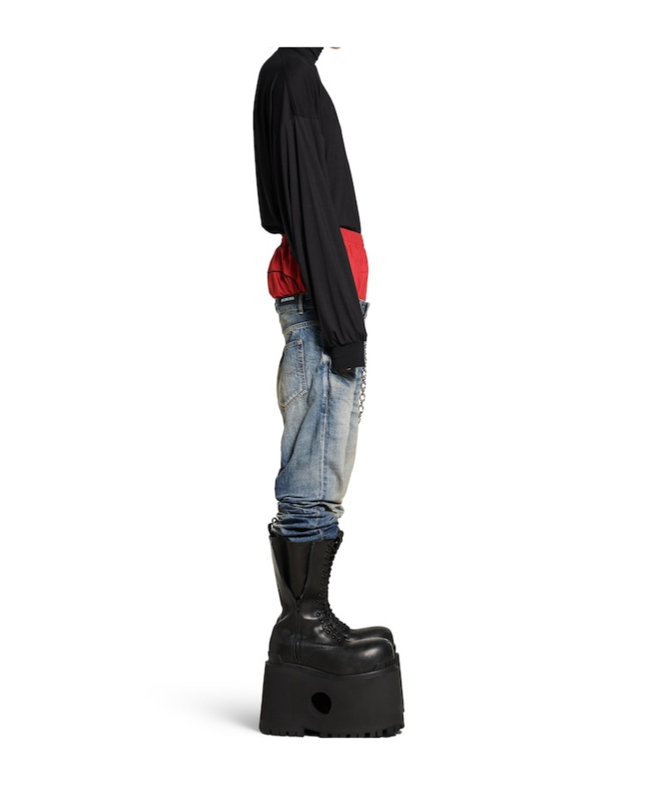 Balenciaga Layer Detailed Jeans In Blue