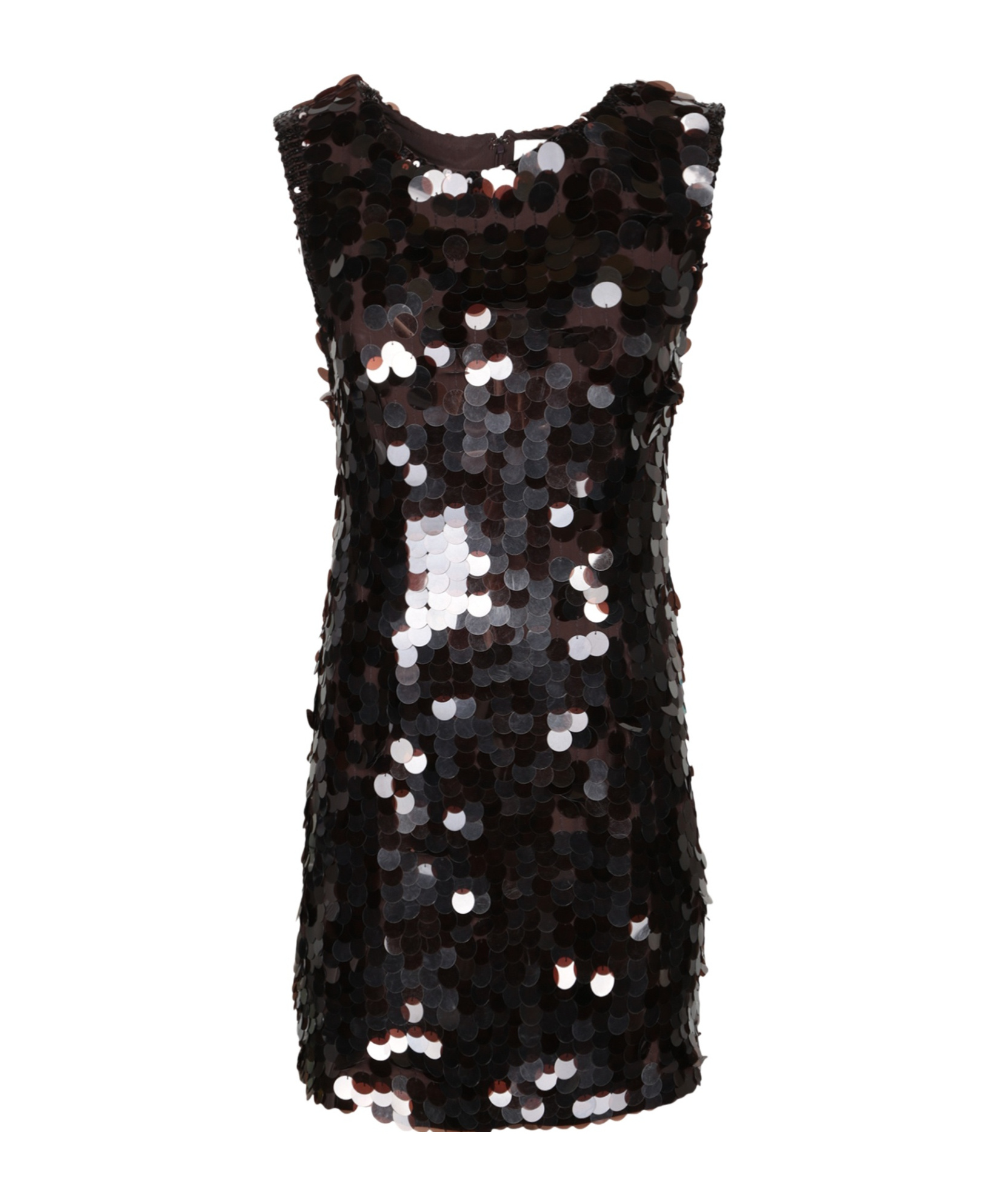 P.a.r.o.s.h Sequin Sleeveless Dress In Black