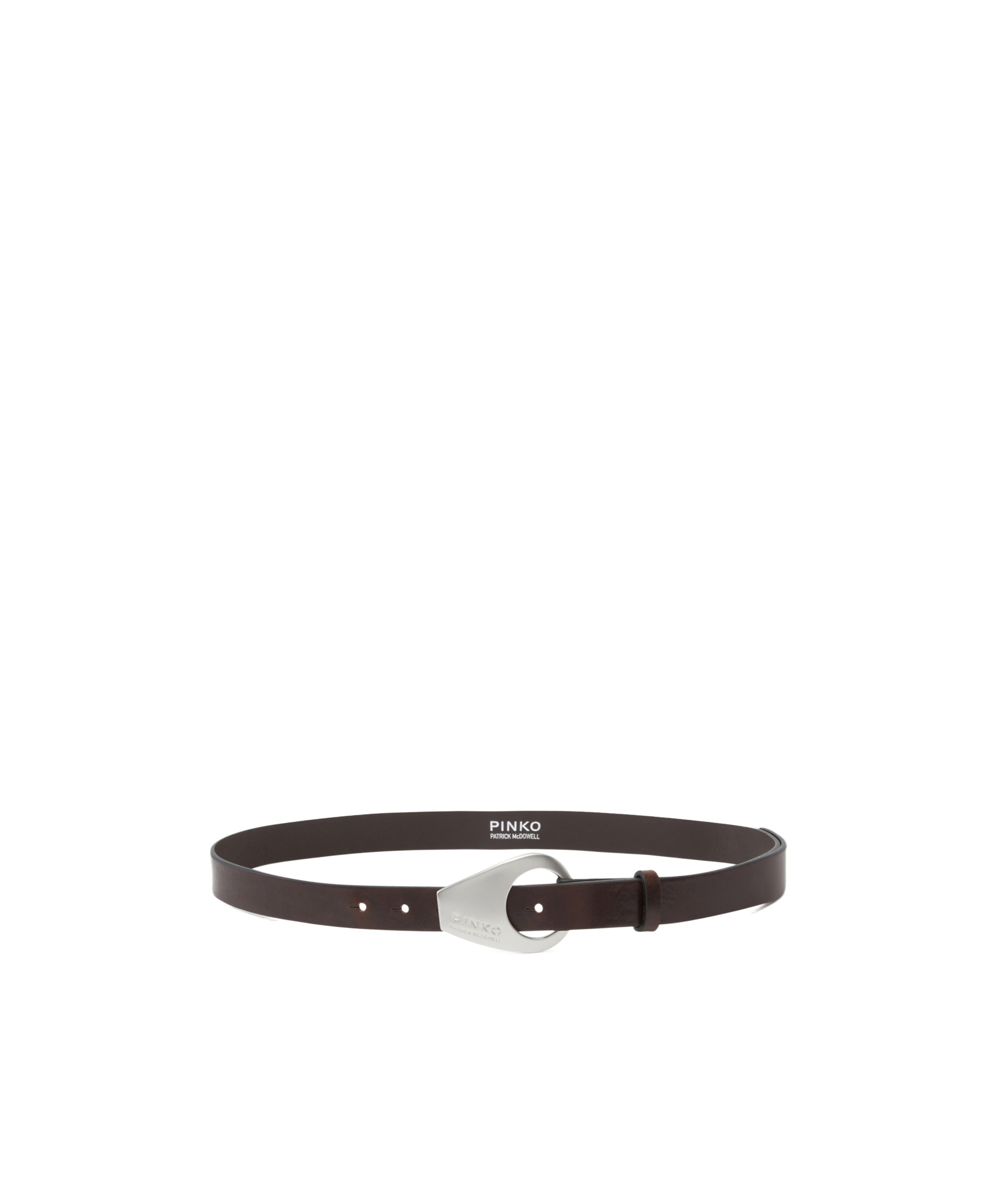 Pinko Reimagine By  X Patrick Mcdowell Thin 2.5 Cm Belt With Geometric Buckle In Black