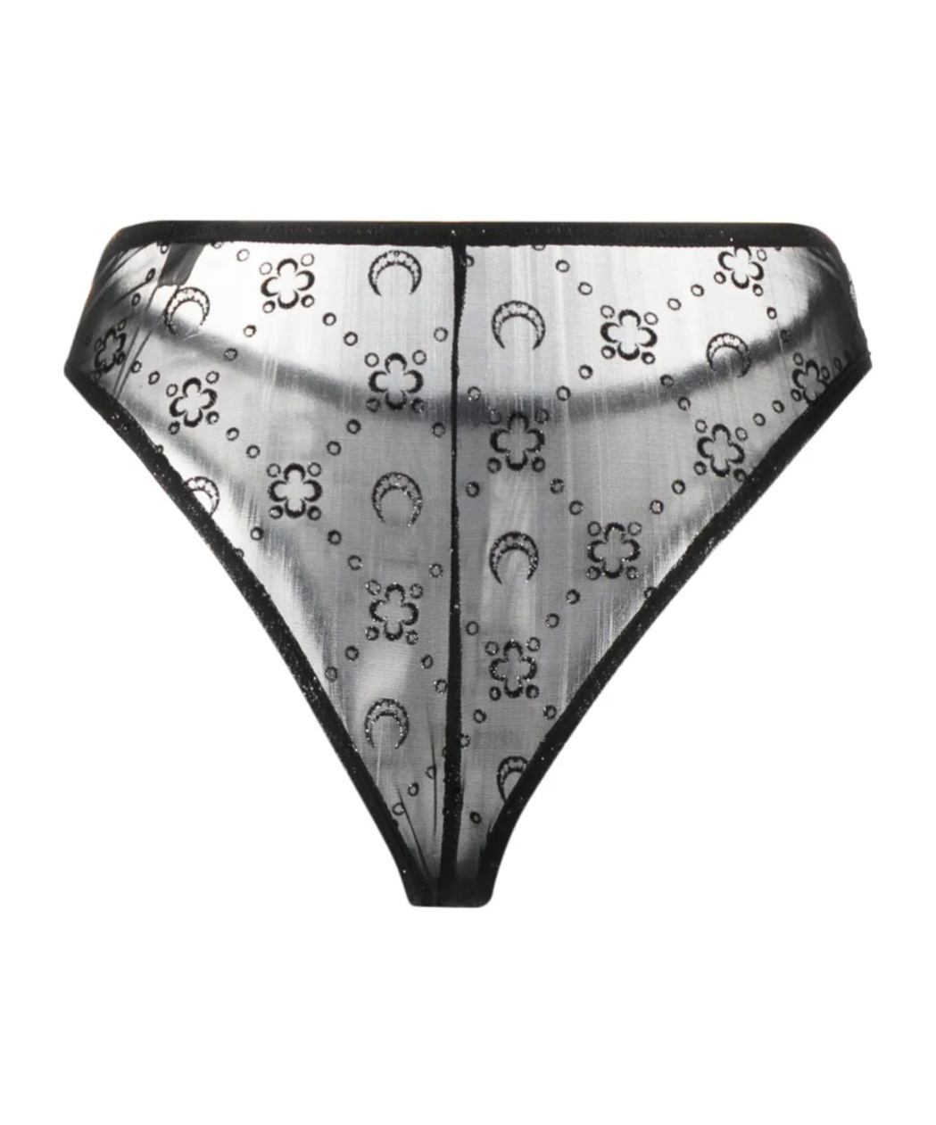Marine Serre Crescent-moon Flocked Mesh Briefs
