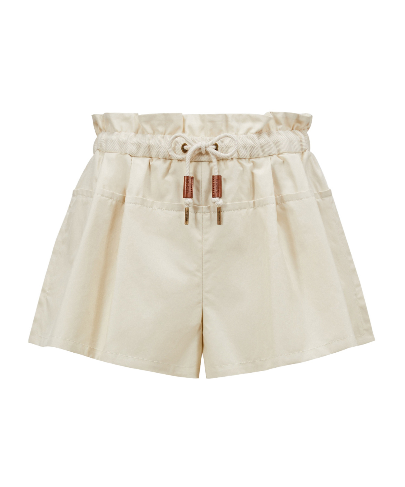 Moncler Relaxed Fit Bermuda Shorts With Elastic Waistband In White
