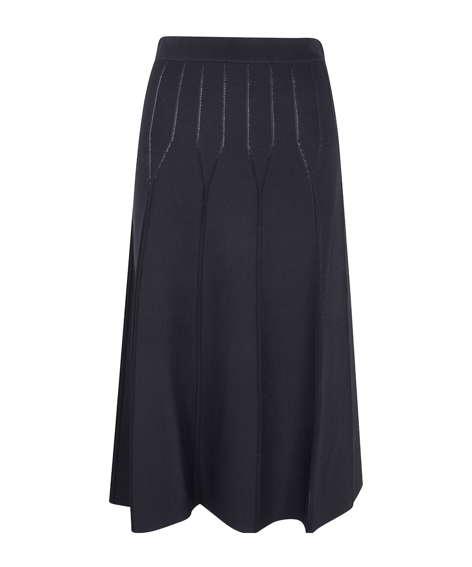 Twinset Ribbed Knit Midi Skirt In Black