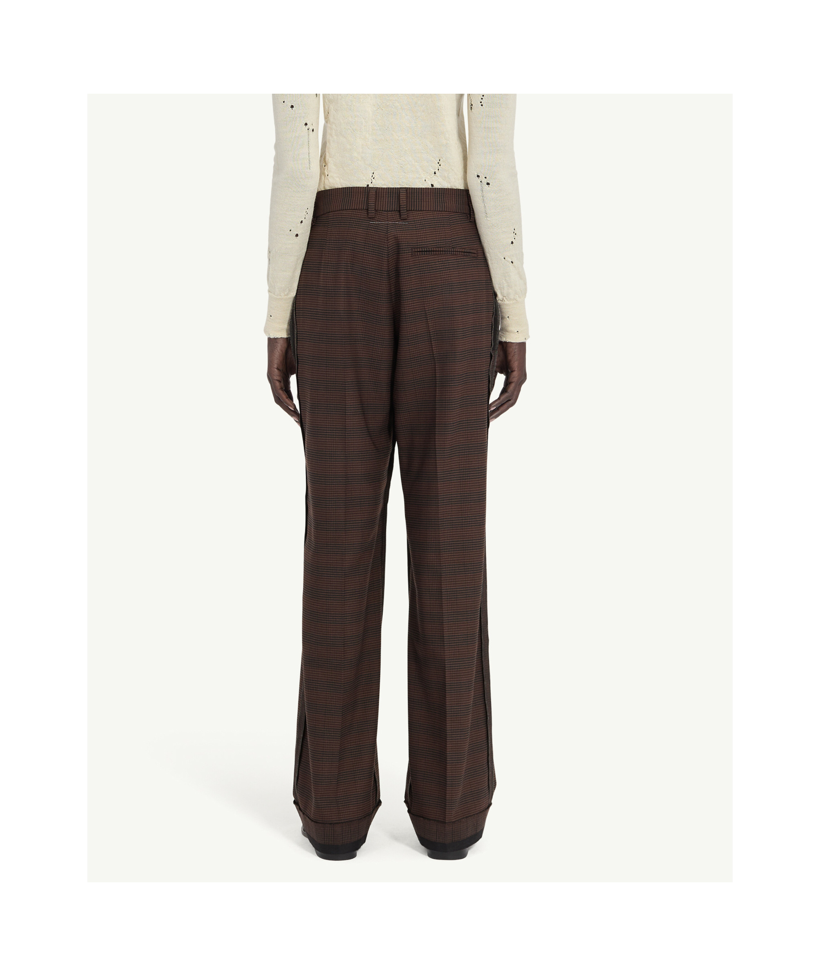 Mm6 Maison Margiela Checked Trousers In Black