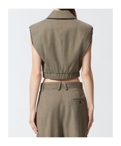 Pinko Cropped Waistcoat In Gray