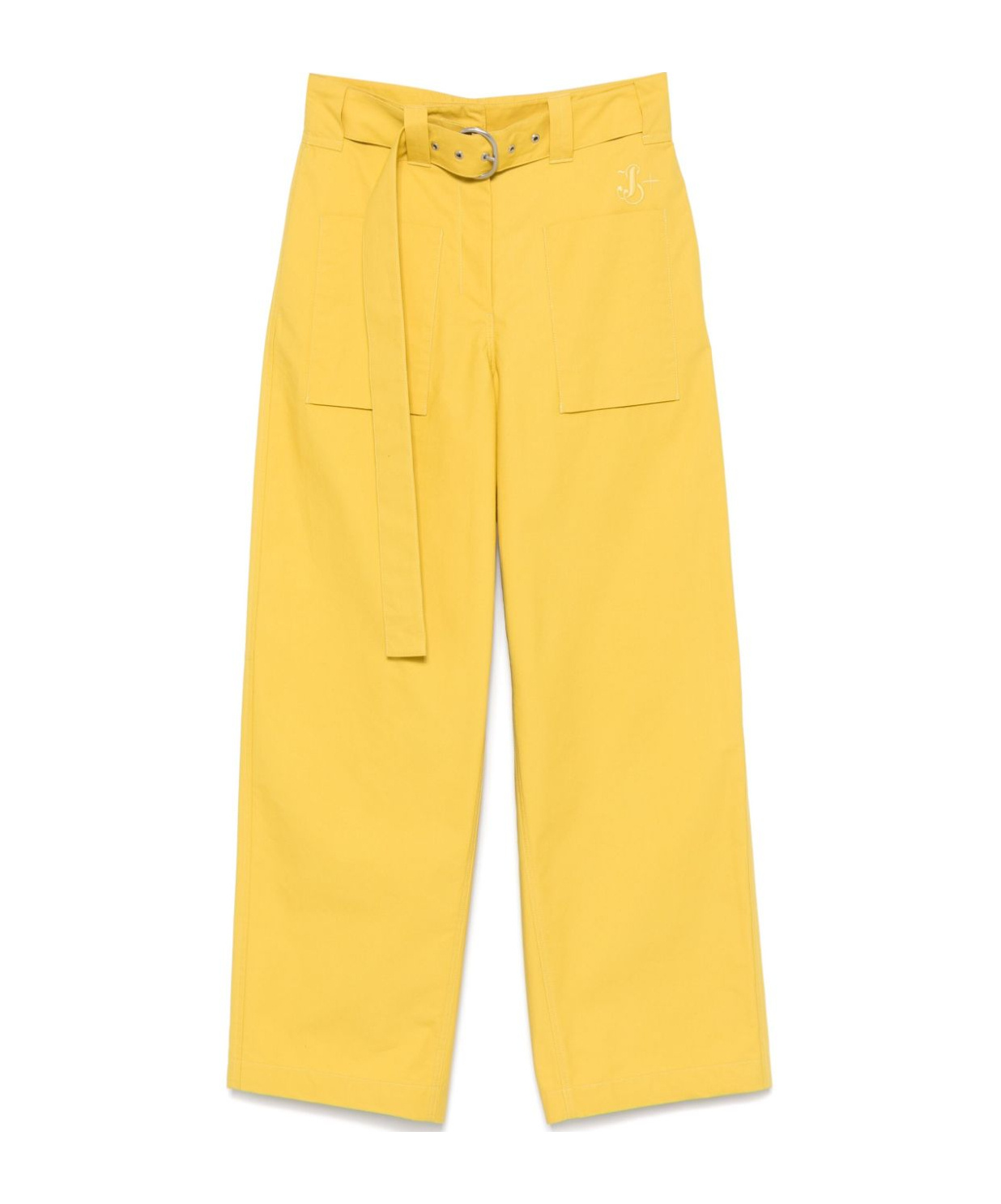 Jil Sander Belted Trousers In Yellow