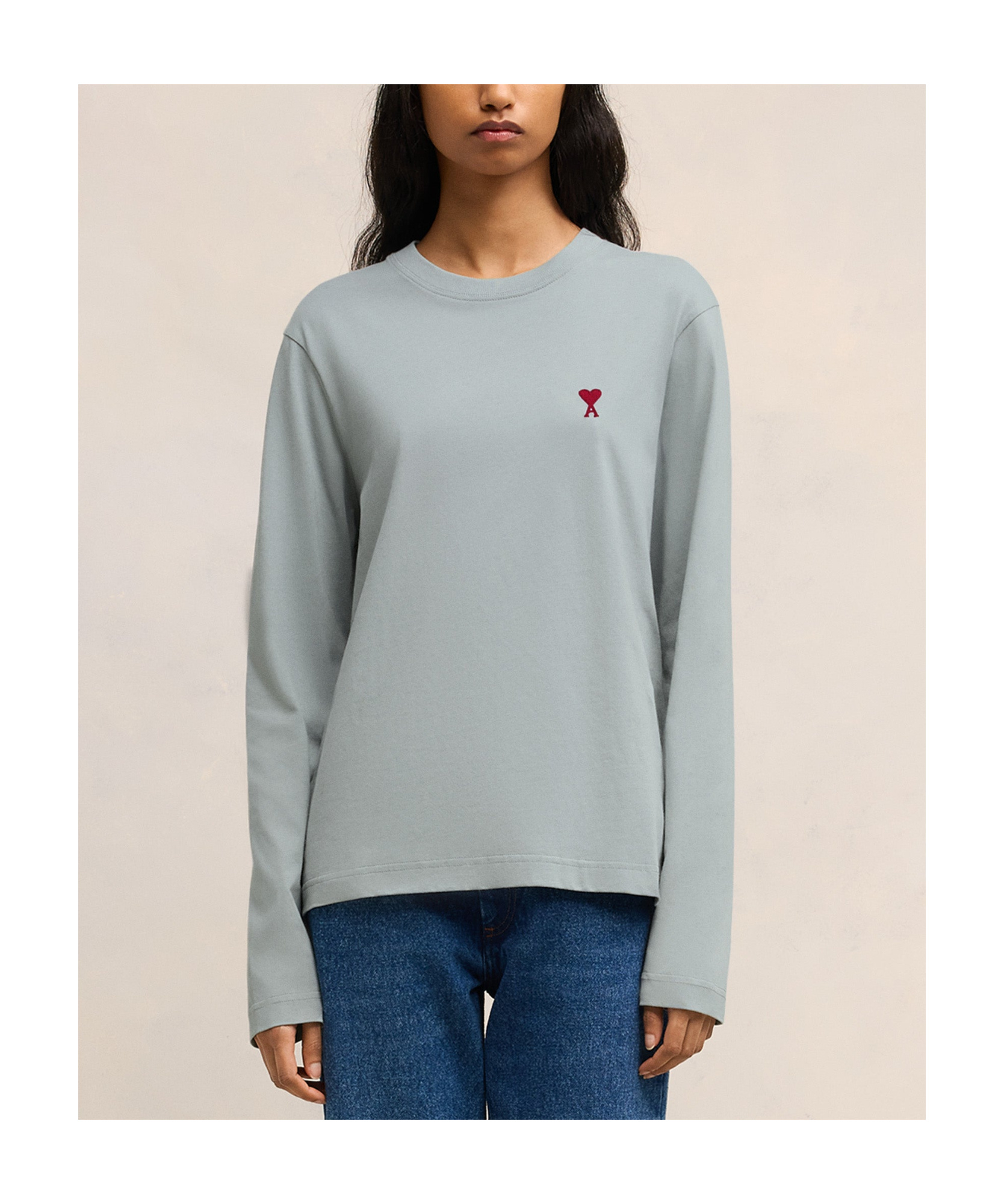 Ami Alexandre Mattiussi Long-sleeved T-shirt In Gray
