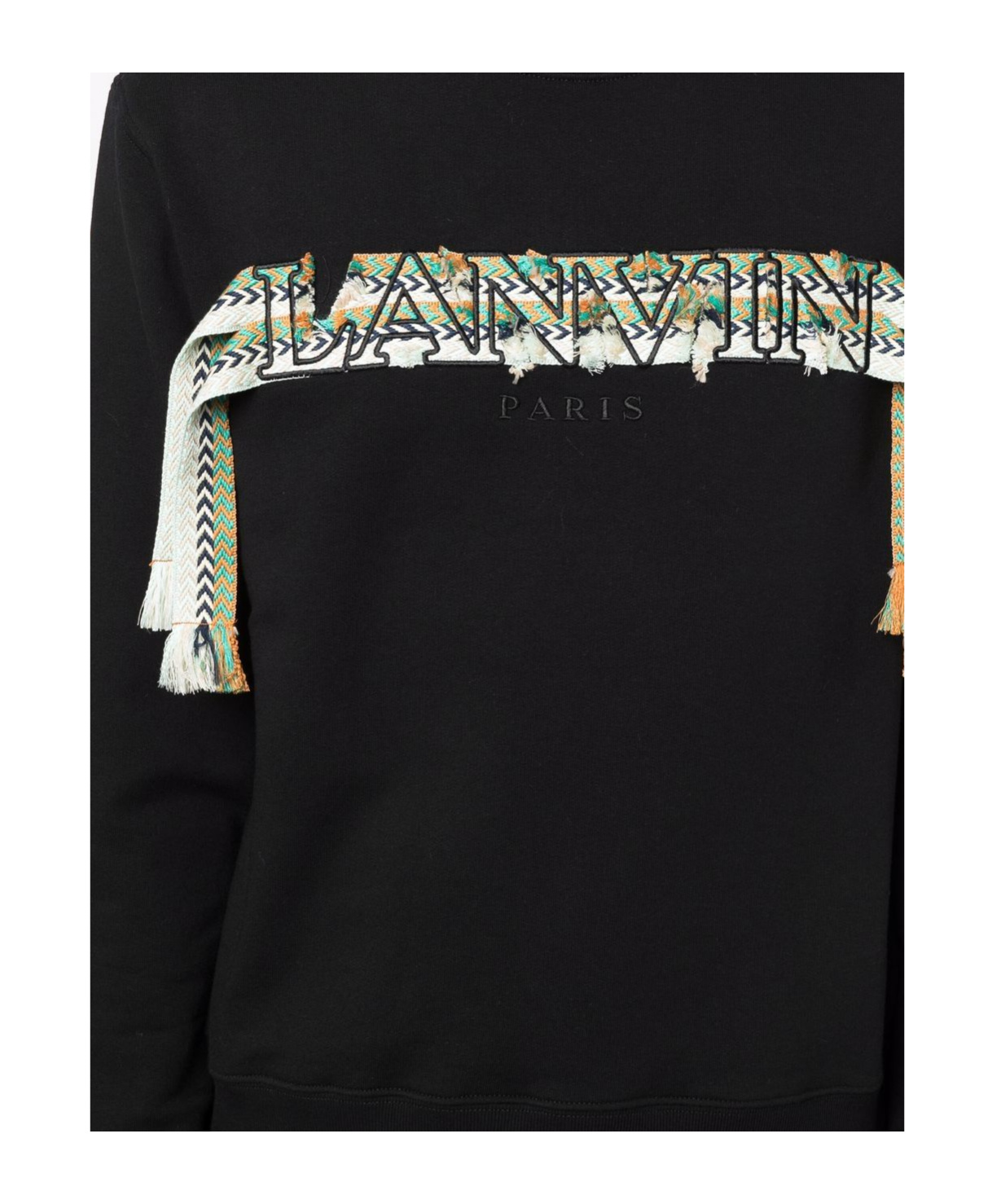 Lanvin Curb Embroidered Sweatshirt For Men In Black