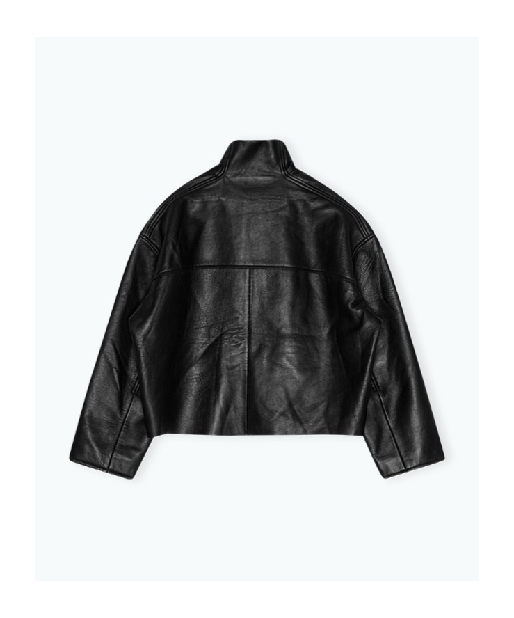 Remain Birger Christensen Long-sleeved Leather Jacket In Black