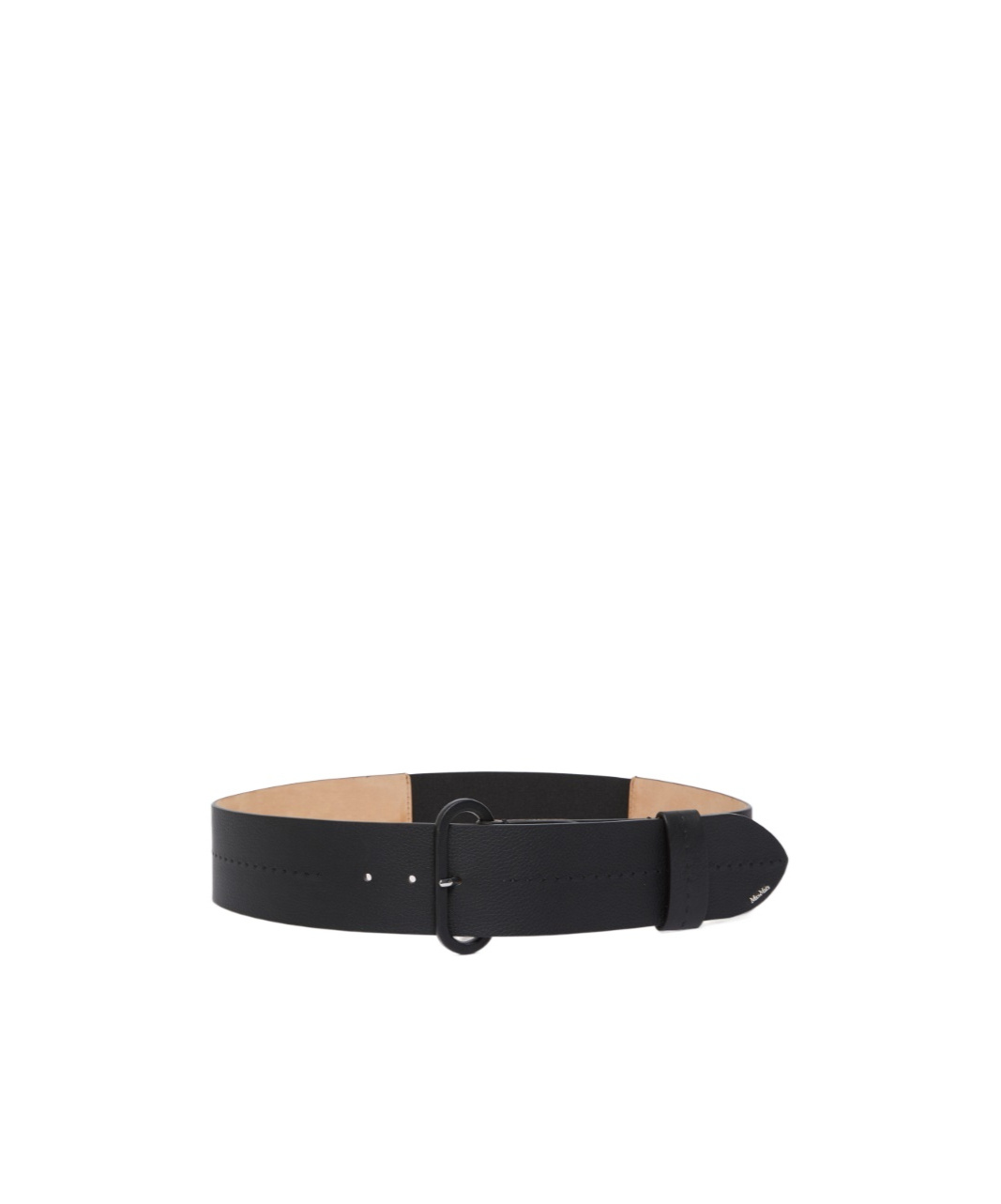 Max Mara Semi-glossy Leather Belt In Black