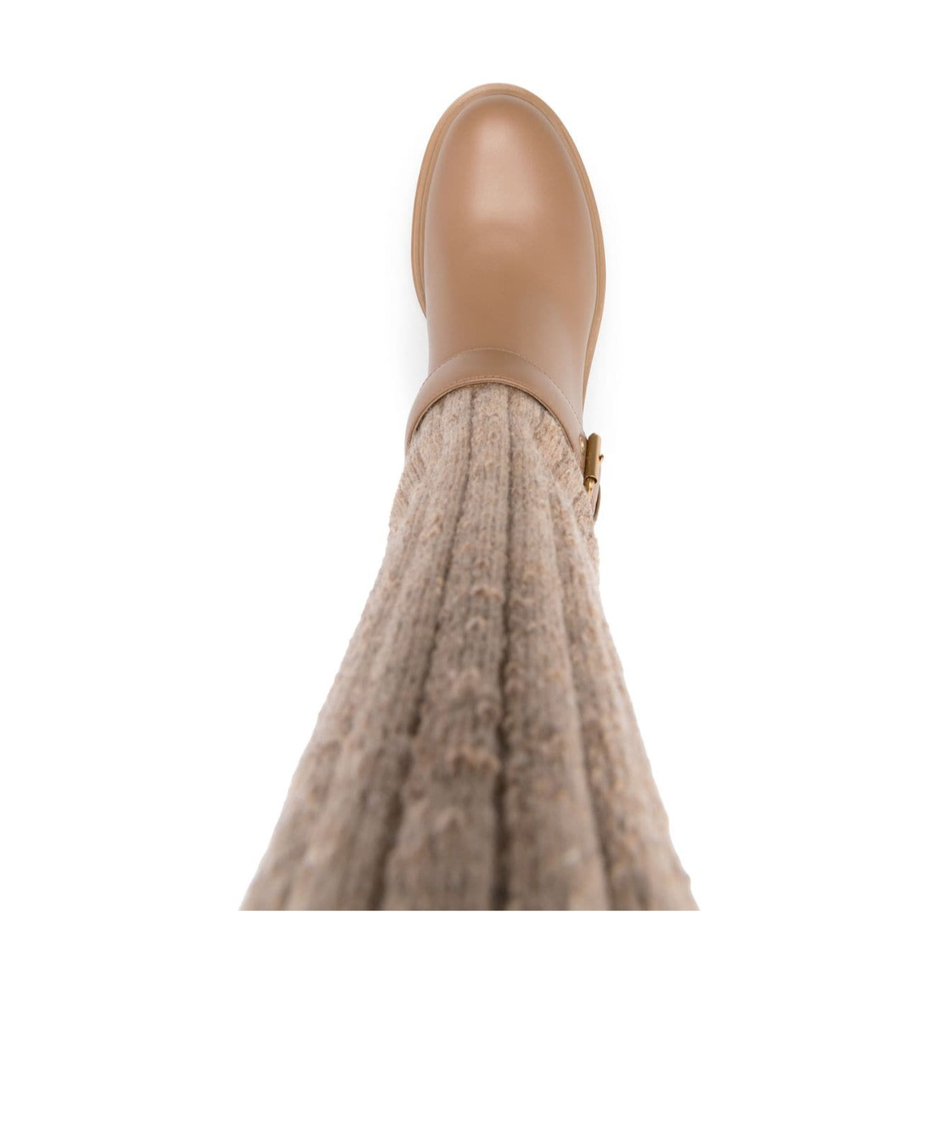 Gianvito Rossi Desert Beige Calf Leather Panelled Design Slip-on Boots In Beige