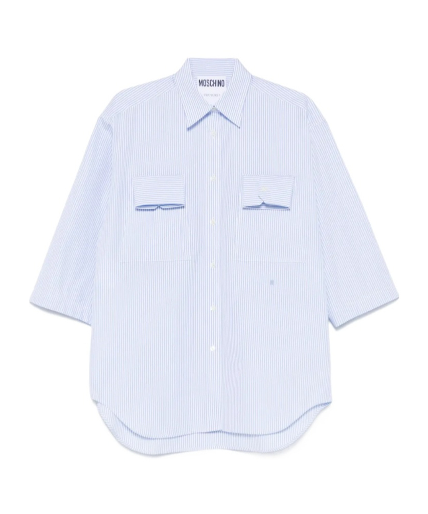 Moschino Striped Shirt In Blue