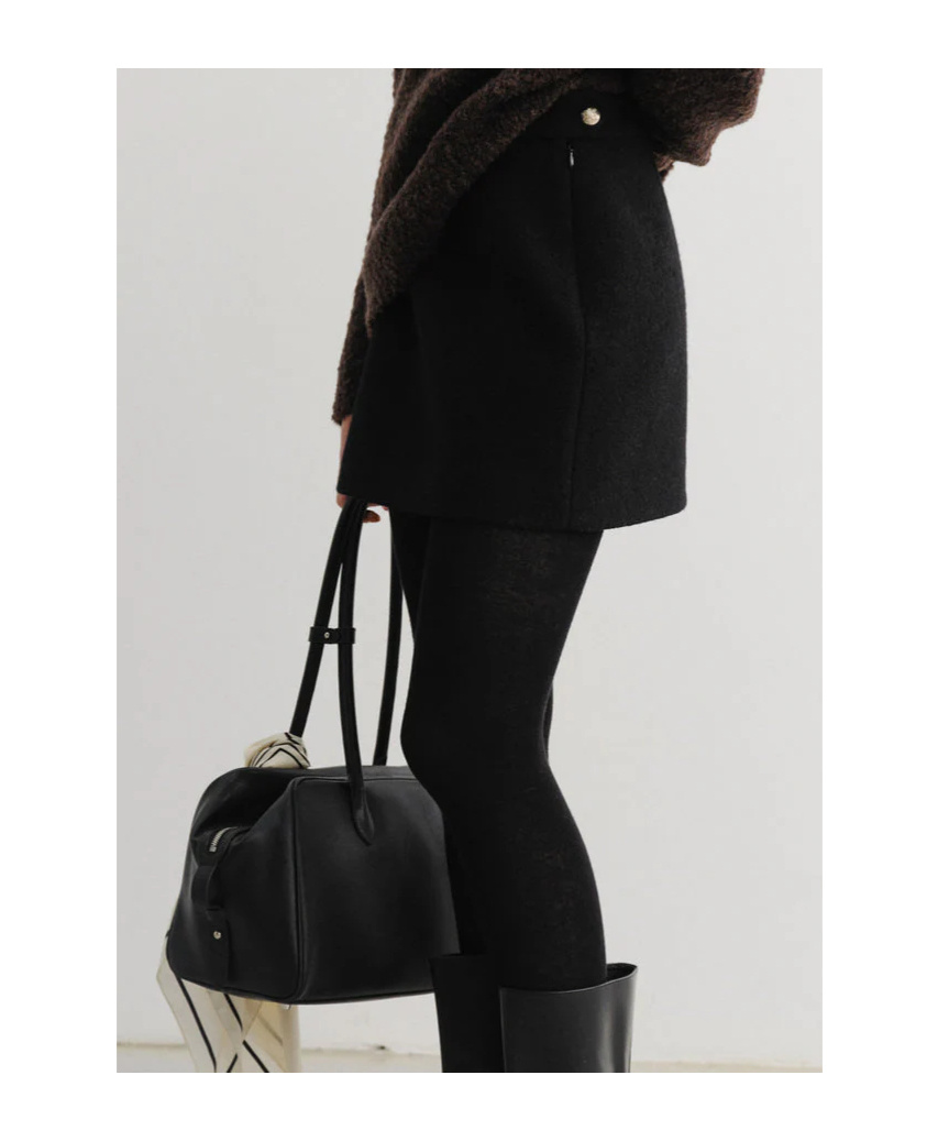Dunst Zip Button Mini Skirt In Black