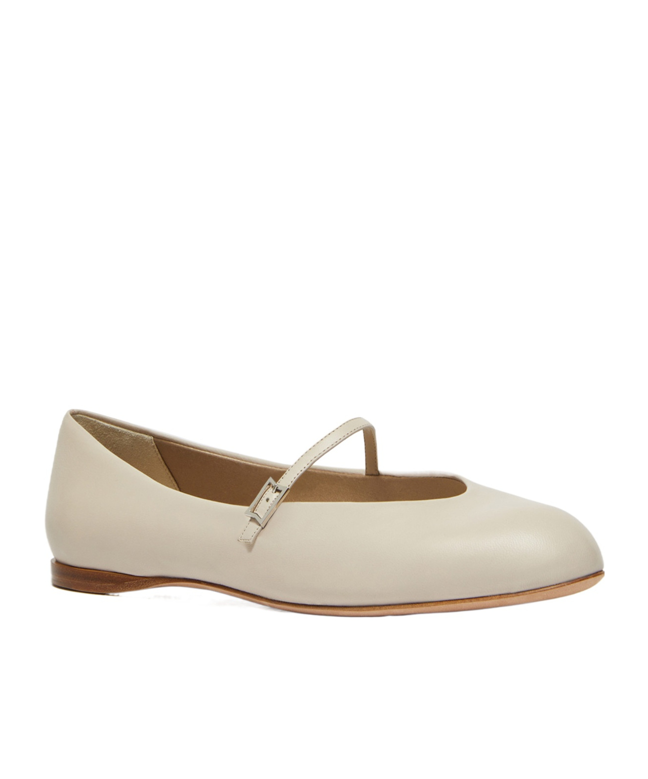 Max Mara Round Head Ballet Shoes In Nude