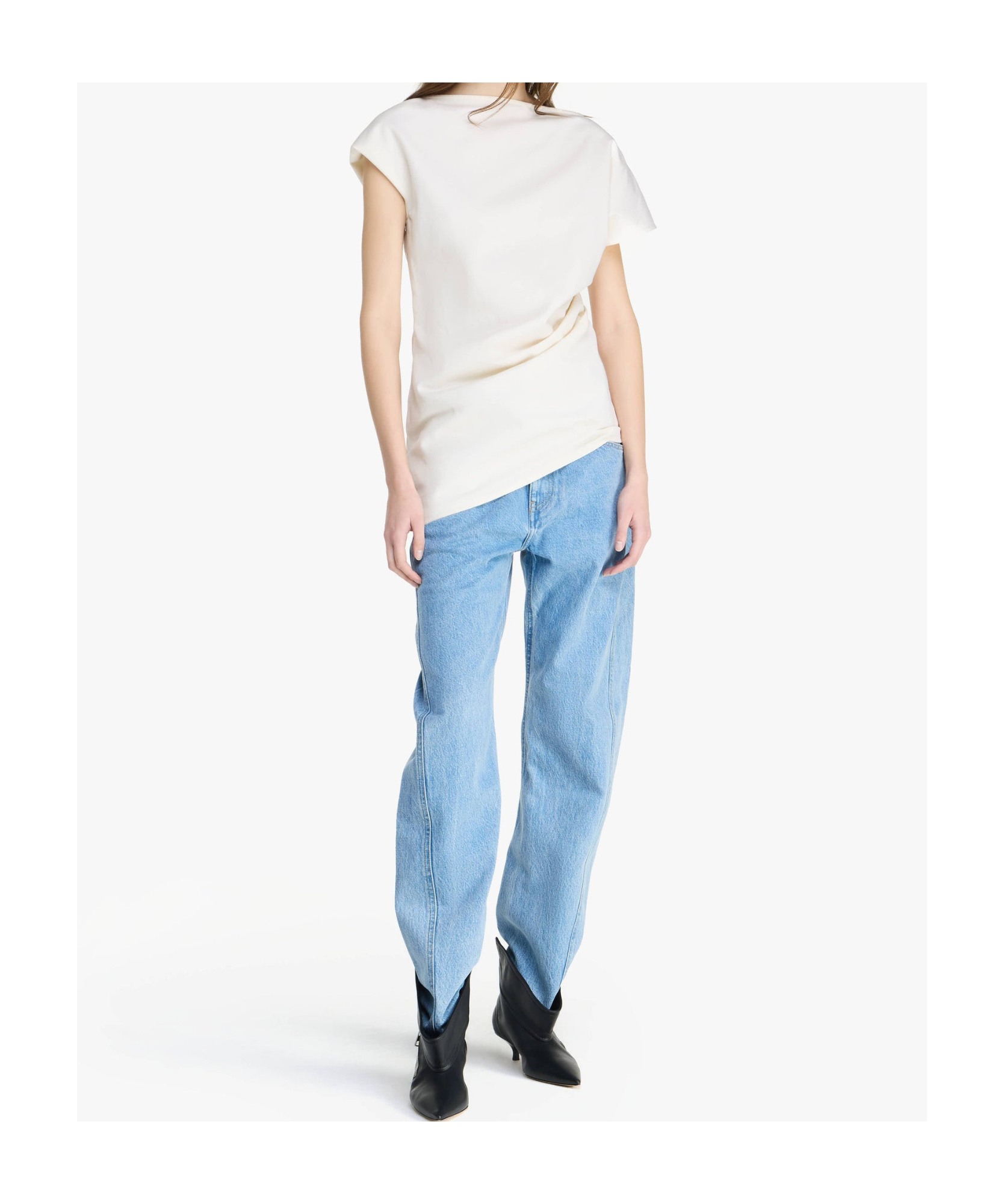 Jw Anderson J. W.anderson Asymmetric Draped Top In White