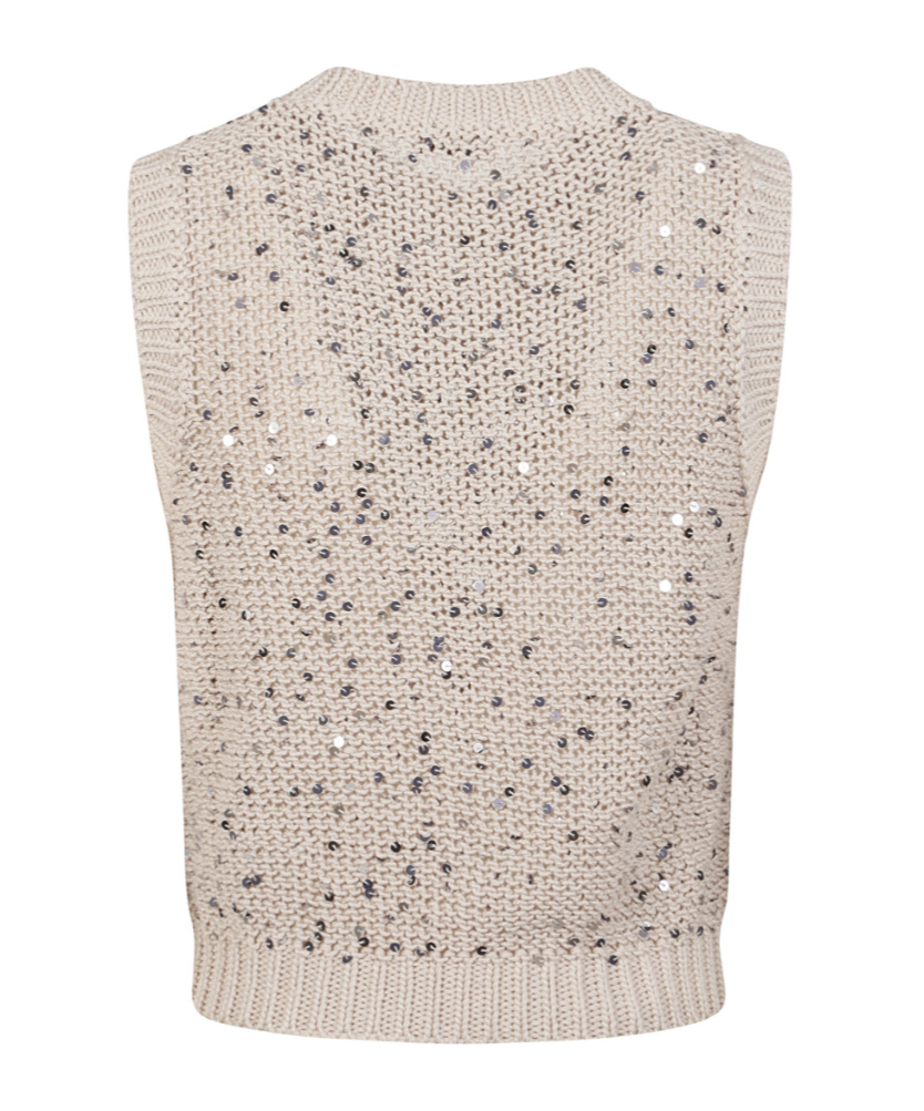 Shop Peserico Knitted Tank Top In Almond Beige