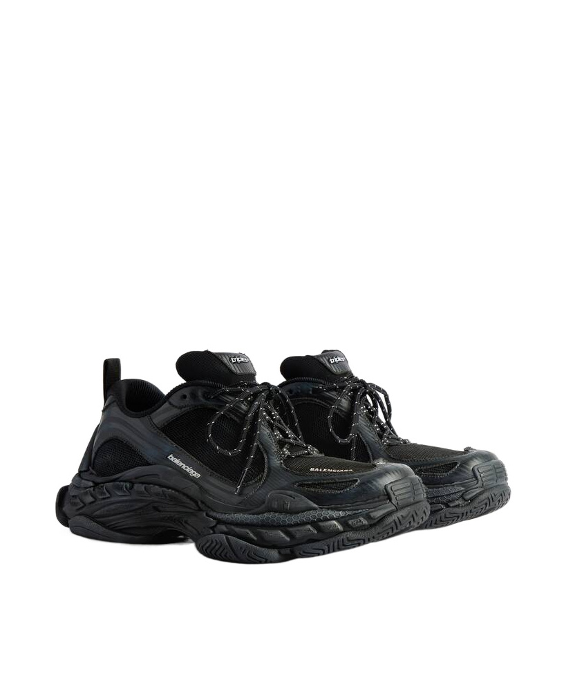 Balenciaga Black Polyester Athletic Sneakers In Black