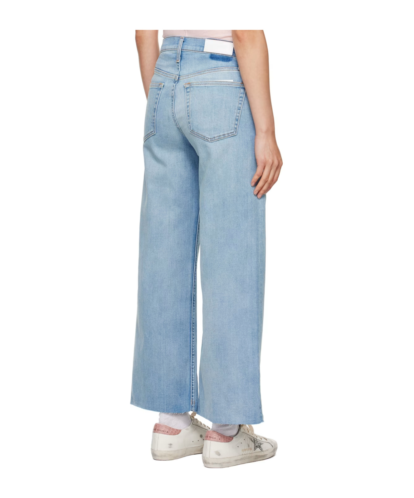 Re/done Mid-rise Wide Cropped Jeans In Blue