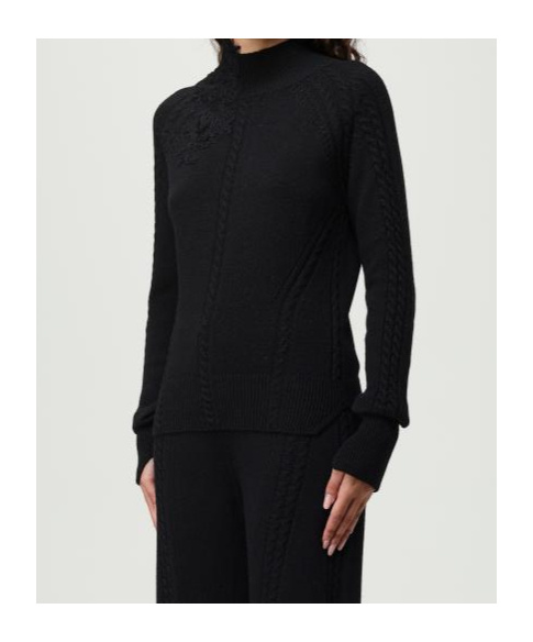 Ermanno Scervino Cable-knit Sweater In Black