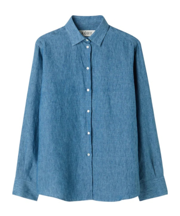 Rohe Chambray Buttoned Shirt In Blue
