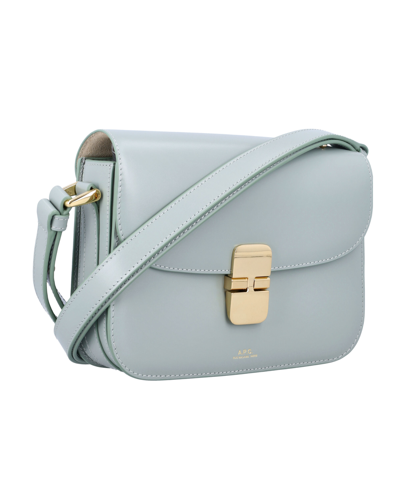 Apc A.p.c. Grace Small Leather Crossbody Bag In Gray