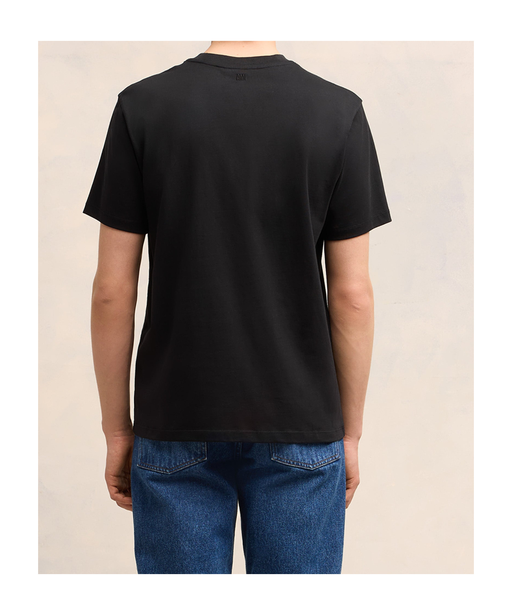 Ami Alexandre Mattiussi Logo-embroidered Organic Cotton-jersey T-shirt In Black