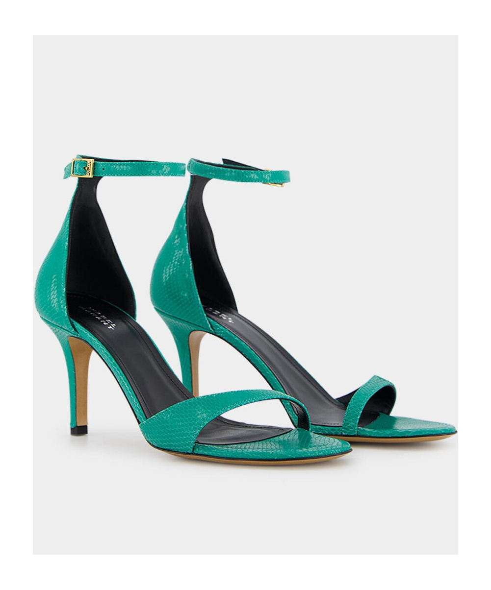 Isabel Marant Round Head High-heeled Sandals In Green