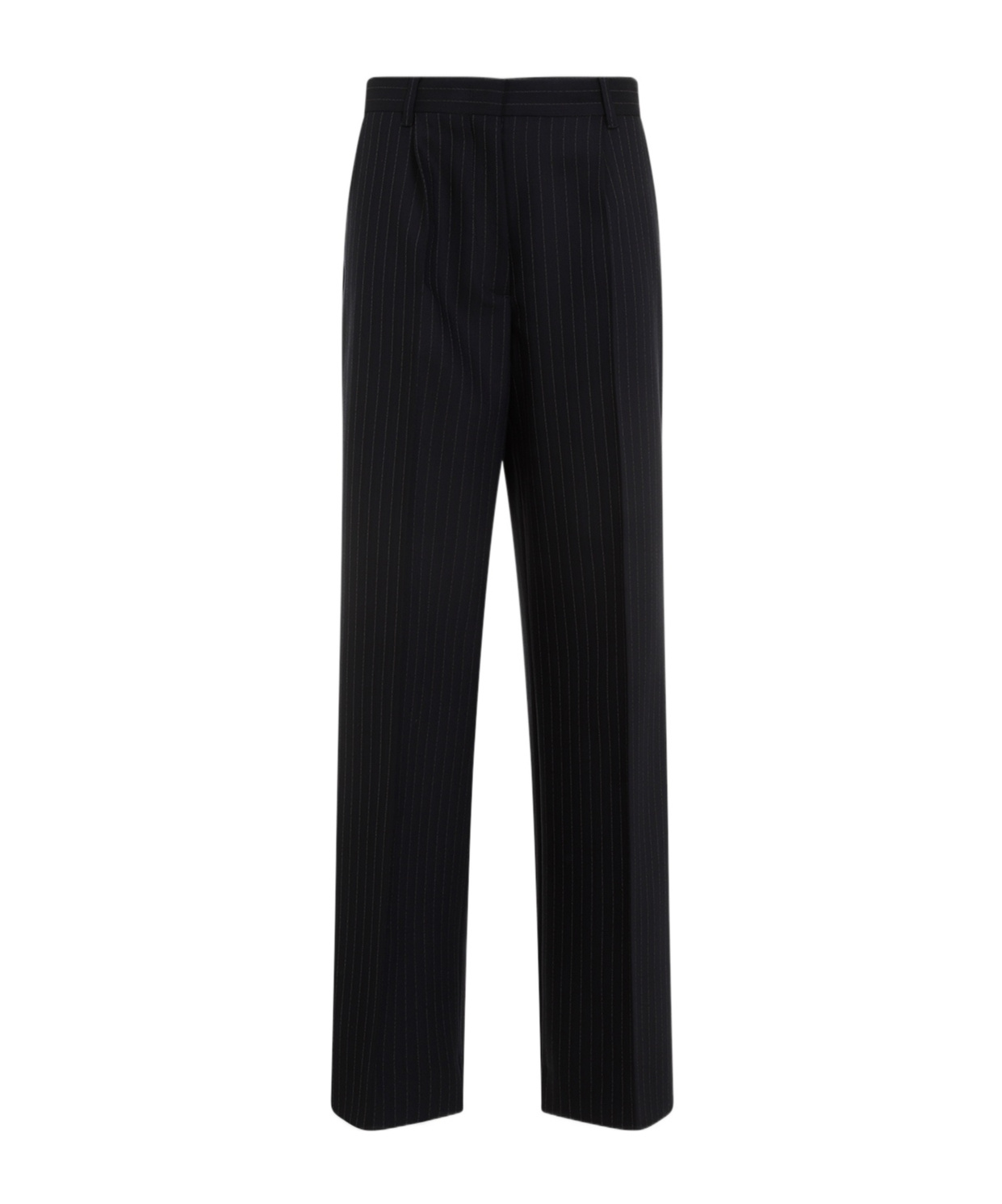 Shop Miu Miu Pinstriped Pants In Black