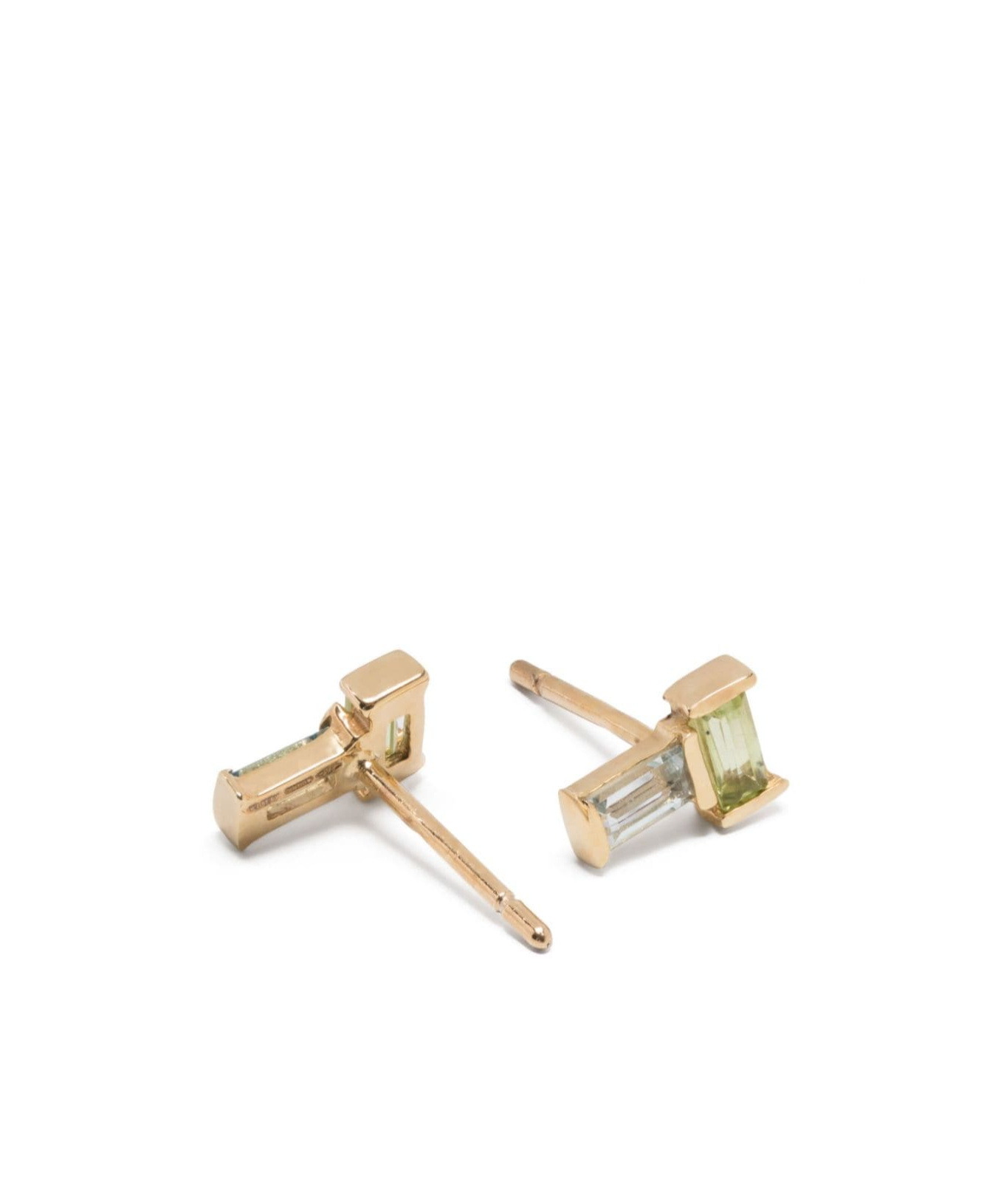 Aliita 18kt Yellow Gold Tu Y Yo Peridot And Aquamarine Earring In Yellow