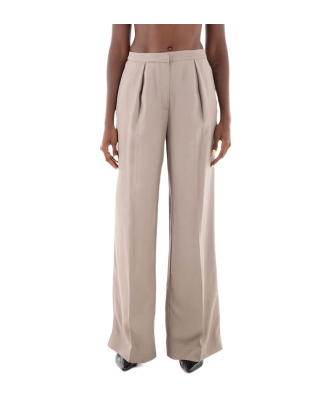 Shop Calvin Klein Pleated Wide-leg Pants In Nude