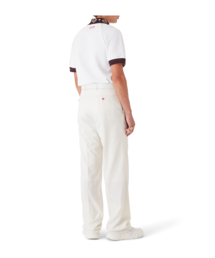 Casablanca Oversized Polo Shirt Featuring Pointed Collar In White