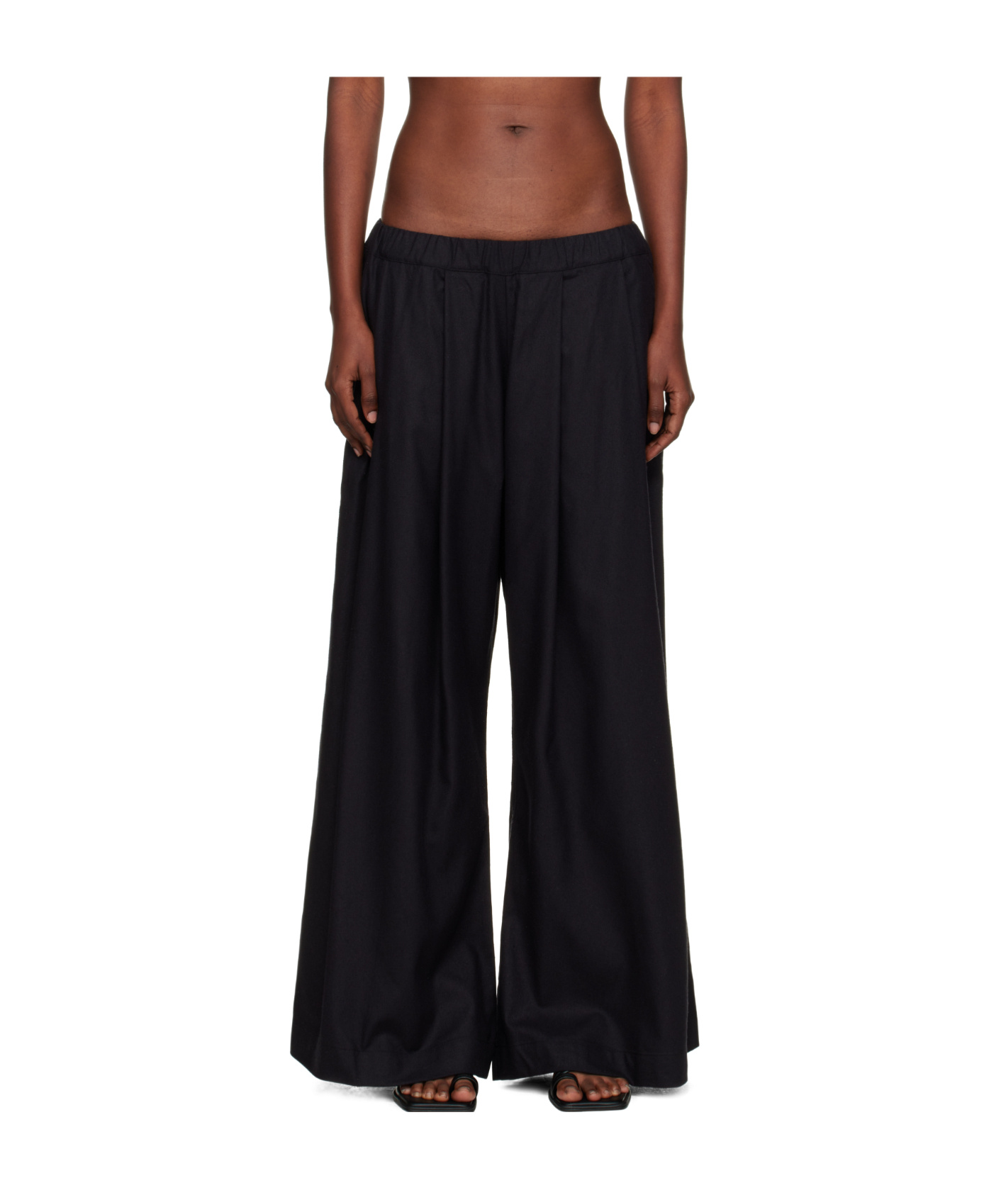 Baserange Elastic Waist Sweatpants In Black