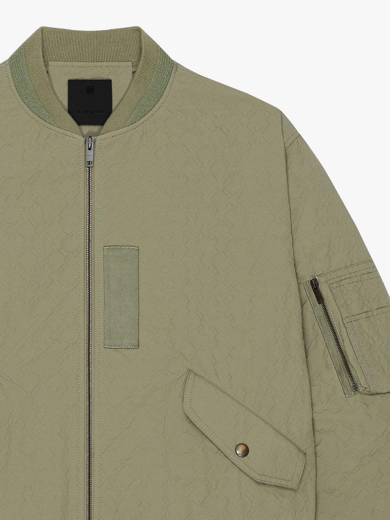 Givenchy Green Nylon Bomber Jacket In Green