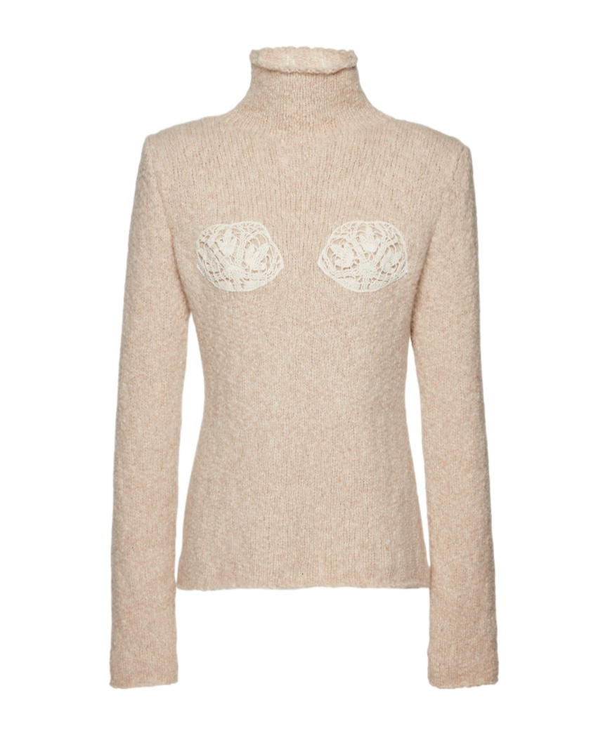 Magda Butrym Beige Alpaca Blend Sweater In Nude