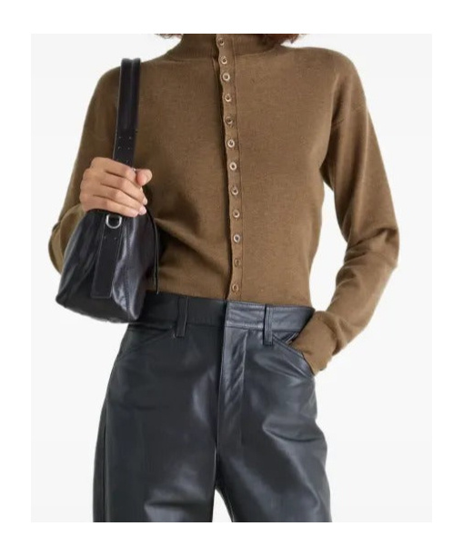 Lemaire Turtleneck Buttoned Cardigan In Brown