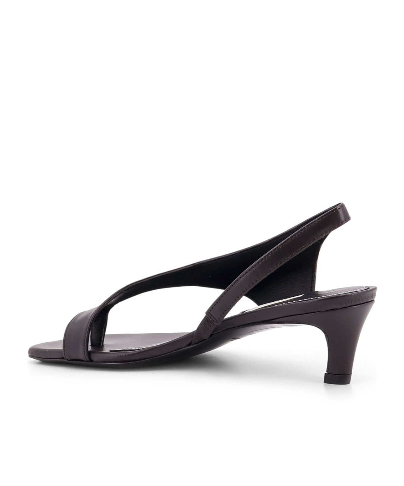 Totême Toteme Leather Heel Thong Sandals In Black