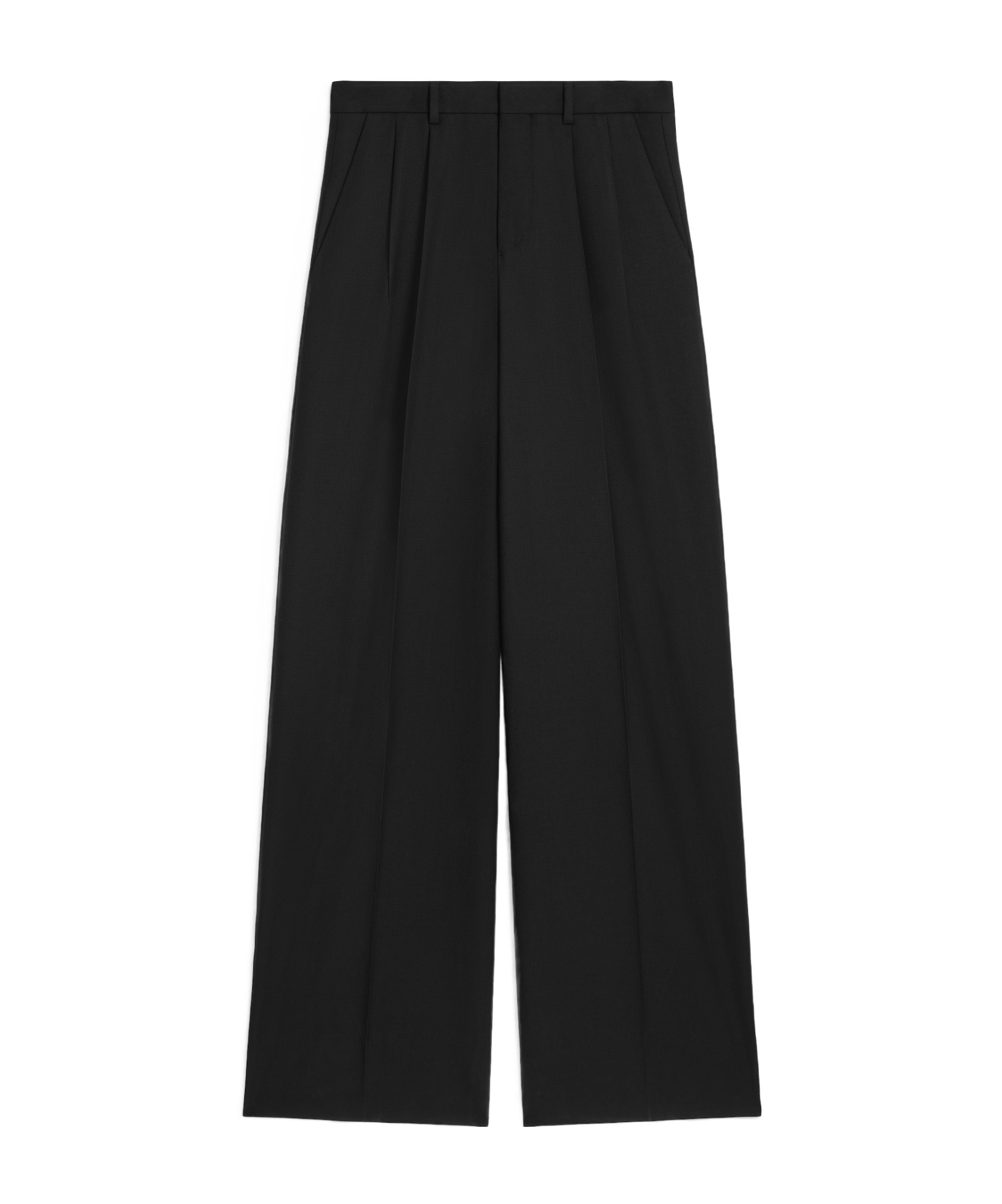 Celine Pleated Trousers In Light Wool Gabardine In Black