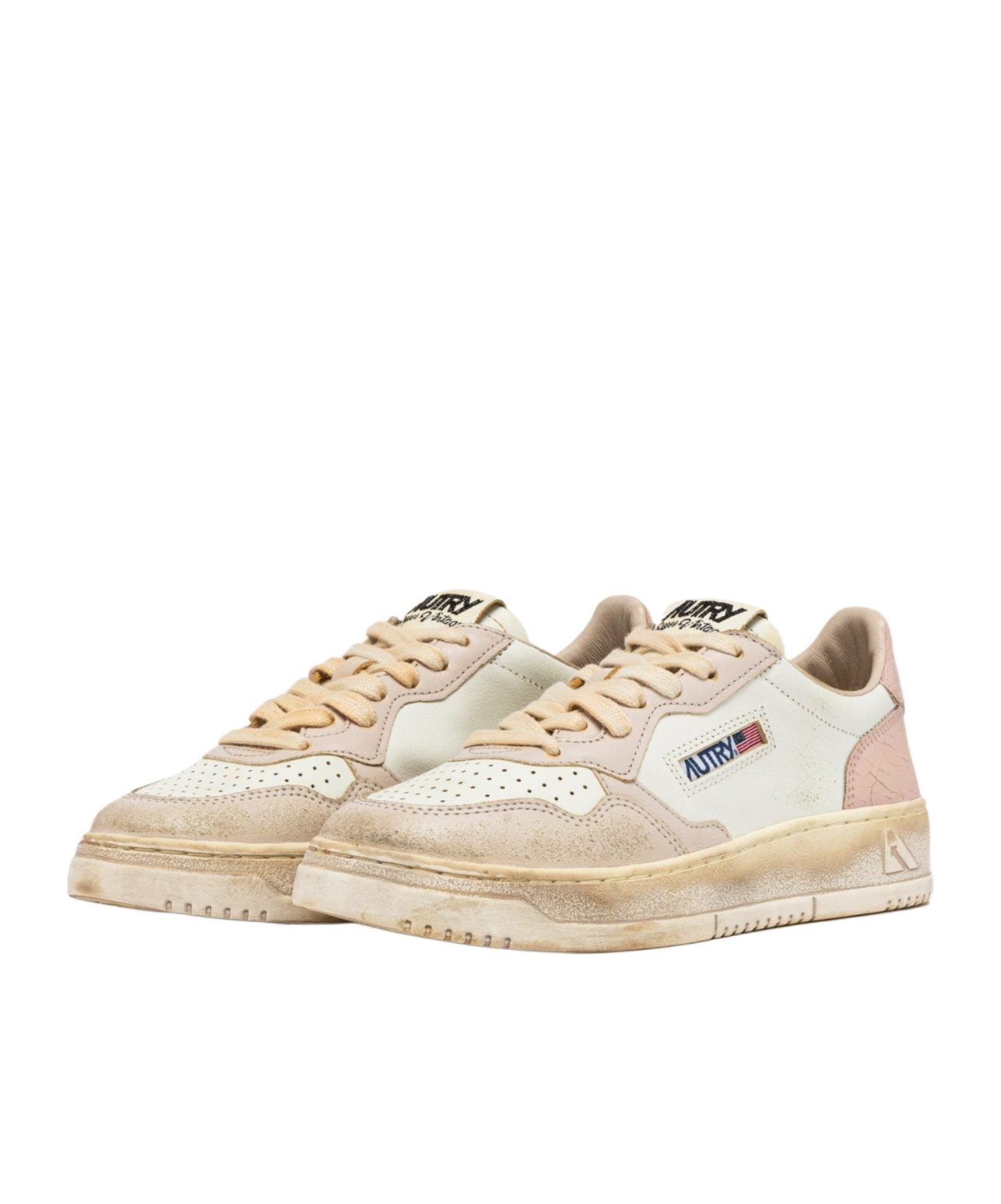 Autry Medalist Low-top Vintage Sneakers In Pink
