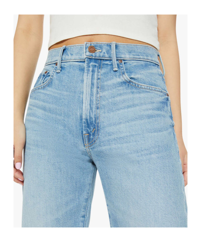 Mother High Waisted Spinner Zip Heel Norway Dude Jeans In Blue