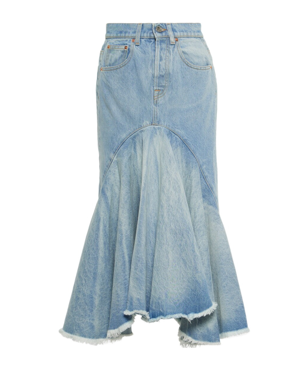 Vetements Denim Midi Skirt In Blue