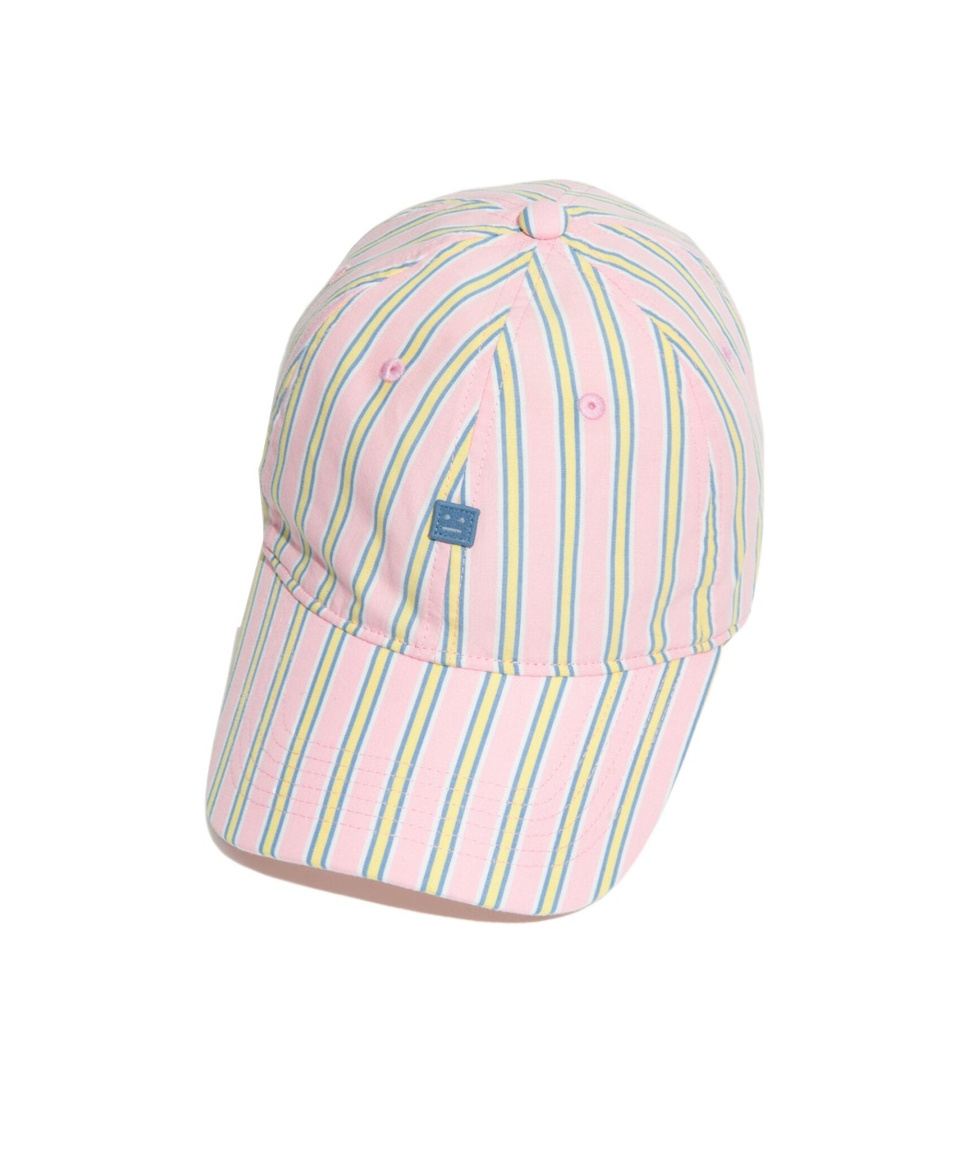 Shop Acne Studios Logo-appliqué Striped Baseball Cap In Pink