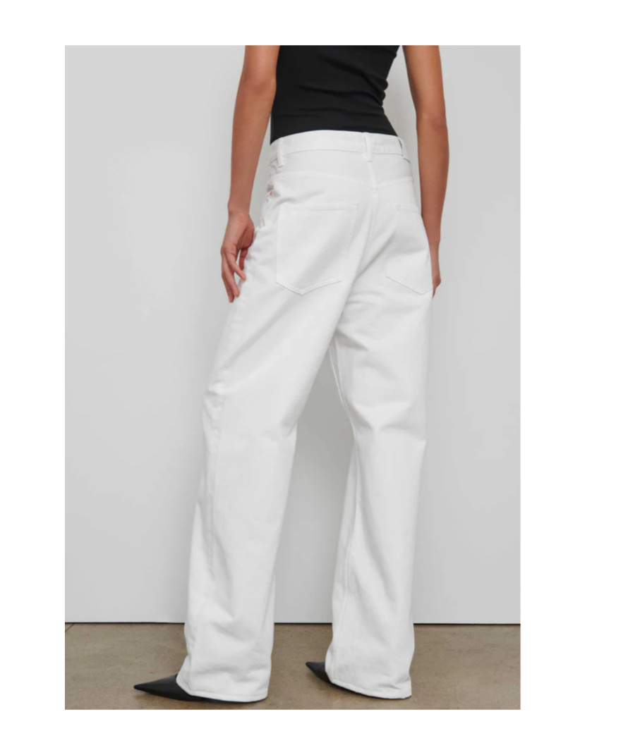 Wardrobe.nyc Low Rise Jeans In White